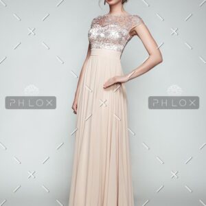 Embroidered Mesh Maxi Dress